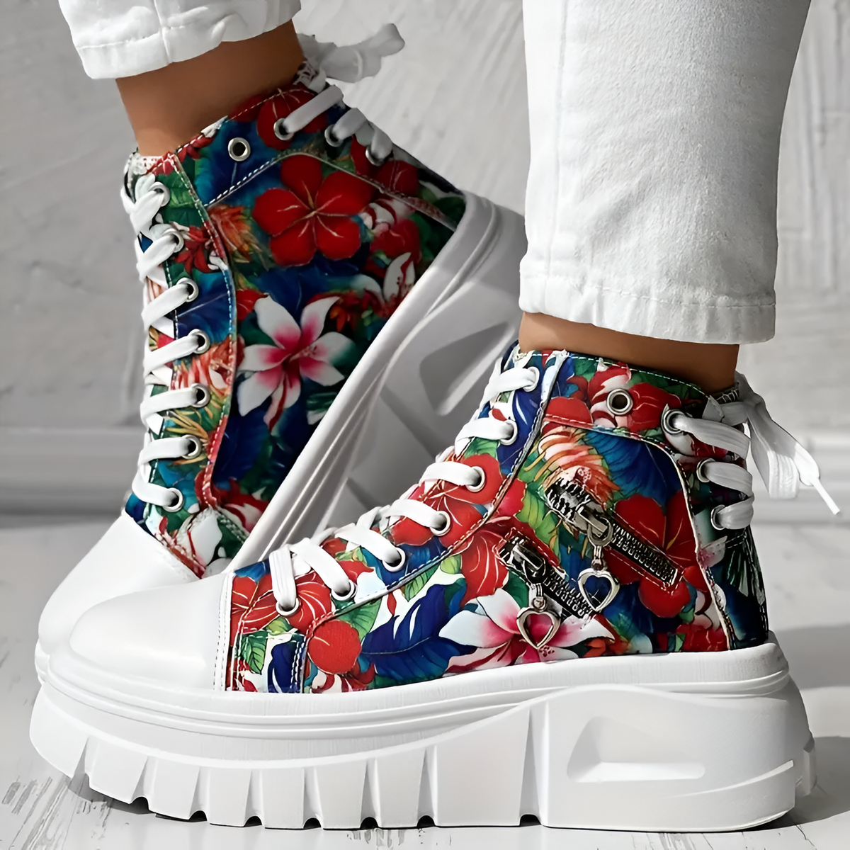 Elin™ | Orthopedische Hoge Sneakers met spijkerstof