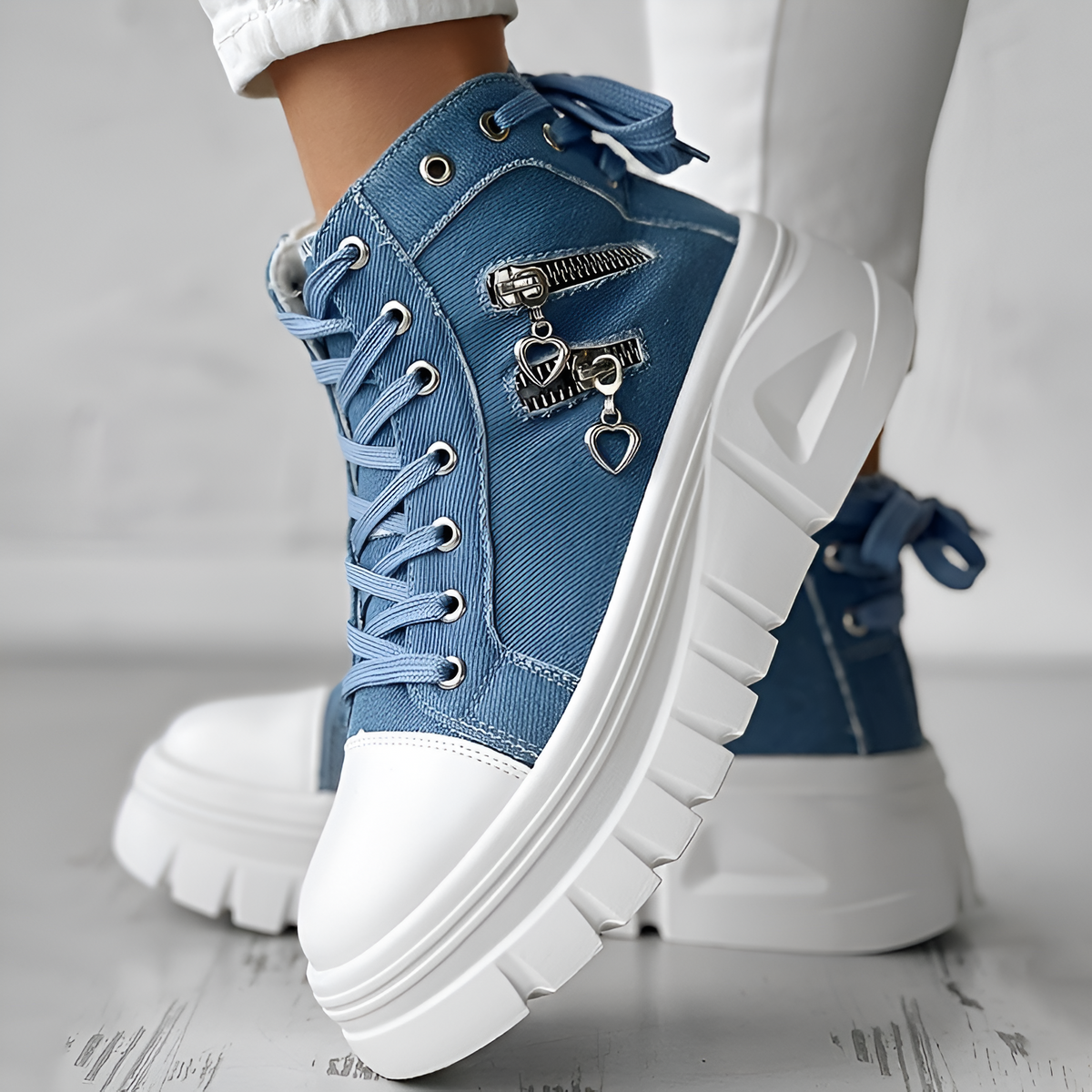 Elin™ | Orthopedische Hoge Sneakers met spijkerstof