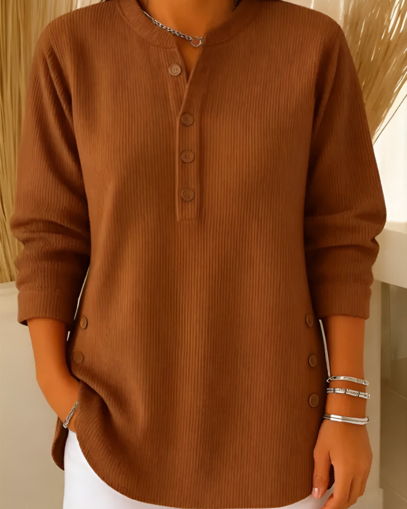 Neris™ | Moderne Gebreide Top met Lange Mouwen