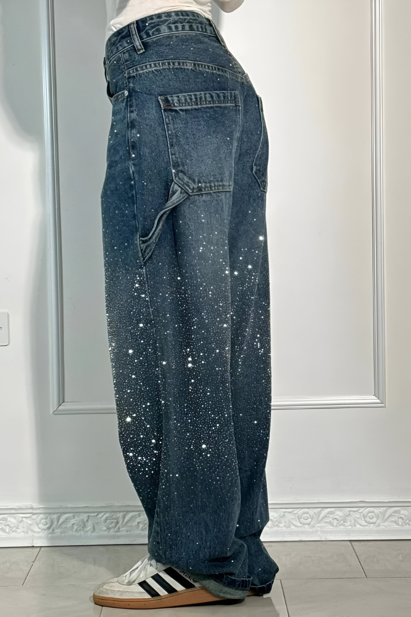 Maris™ | Moderne sprankelende wijde jeans