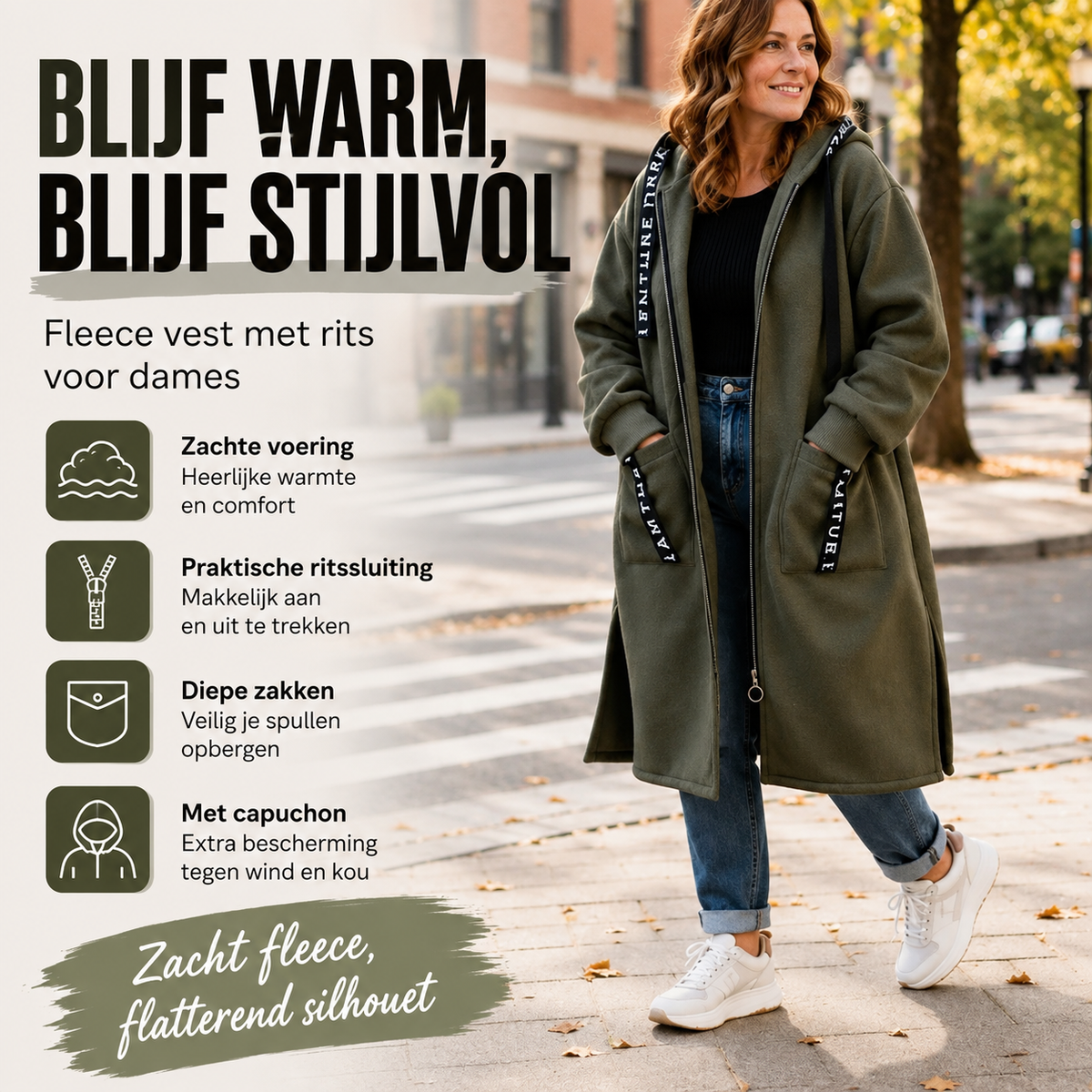 Eliza™ | Comfortabele Vestjas met Capuchon