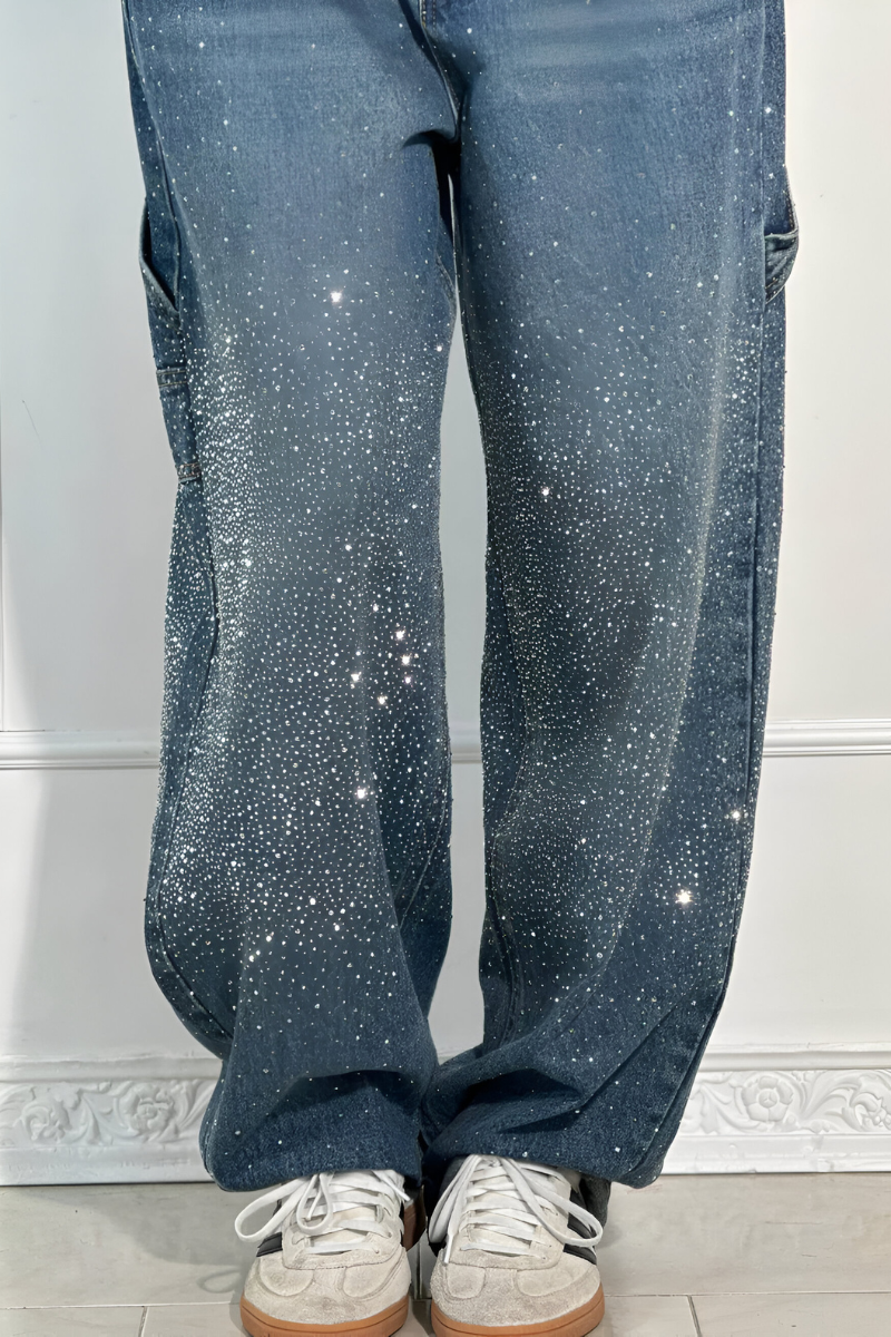 Maris™ | Moderne sprankelende wijde jeans