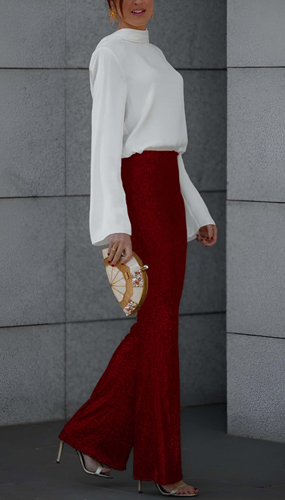 Zari™ | Elegante Pailletten Flared Broek
