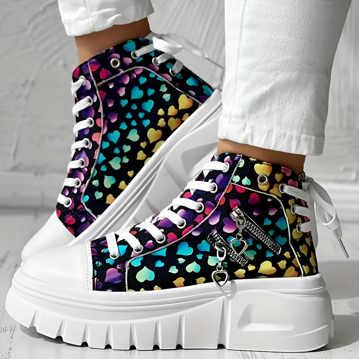 Elin™ | Orthopedische Hoge Sneakers met spijkerstof
