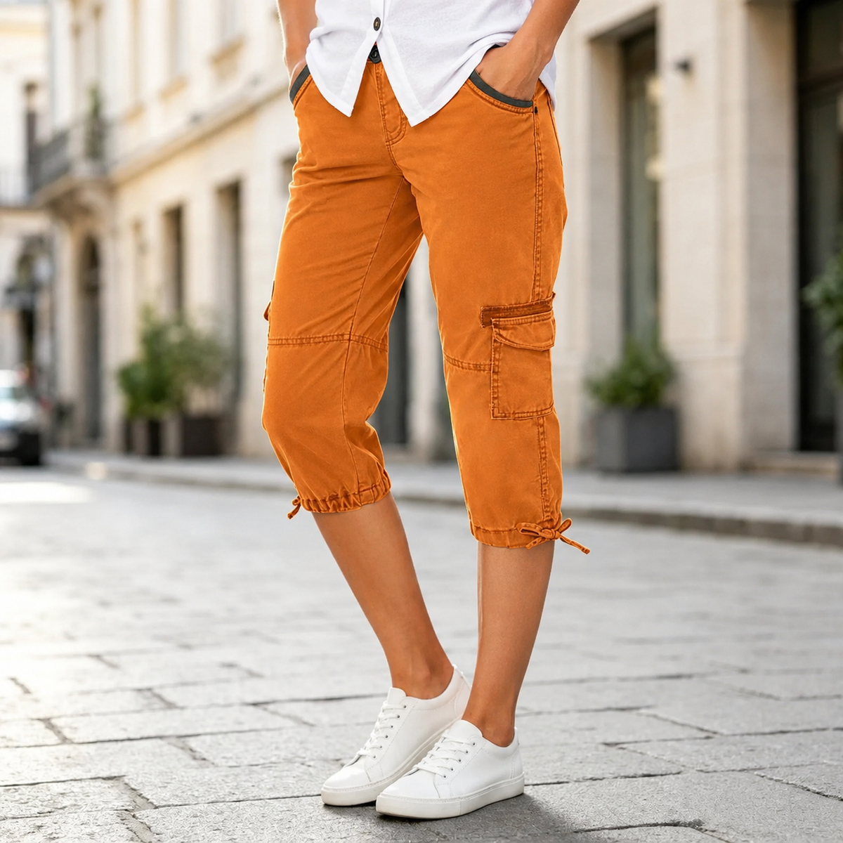 Els™ | Cargo Capri Broek Met Hoge Taille