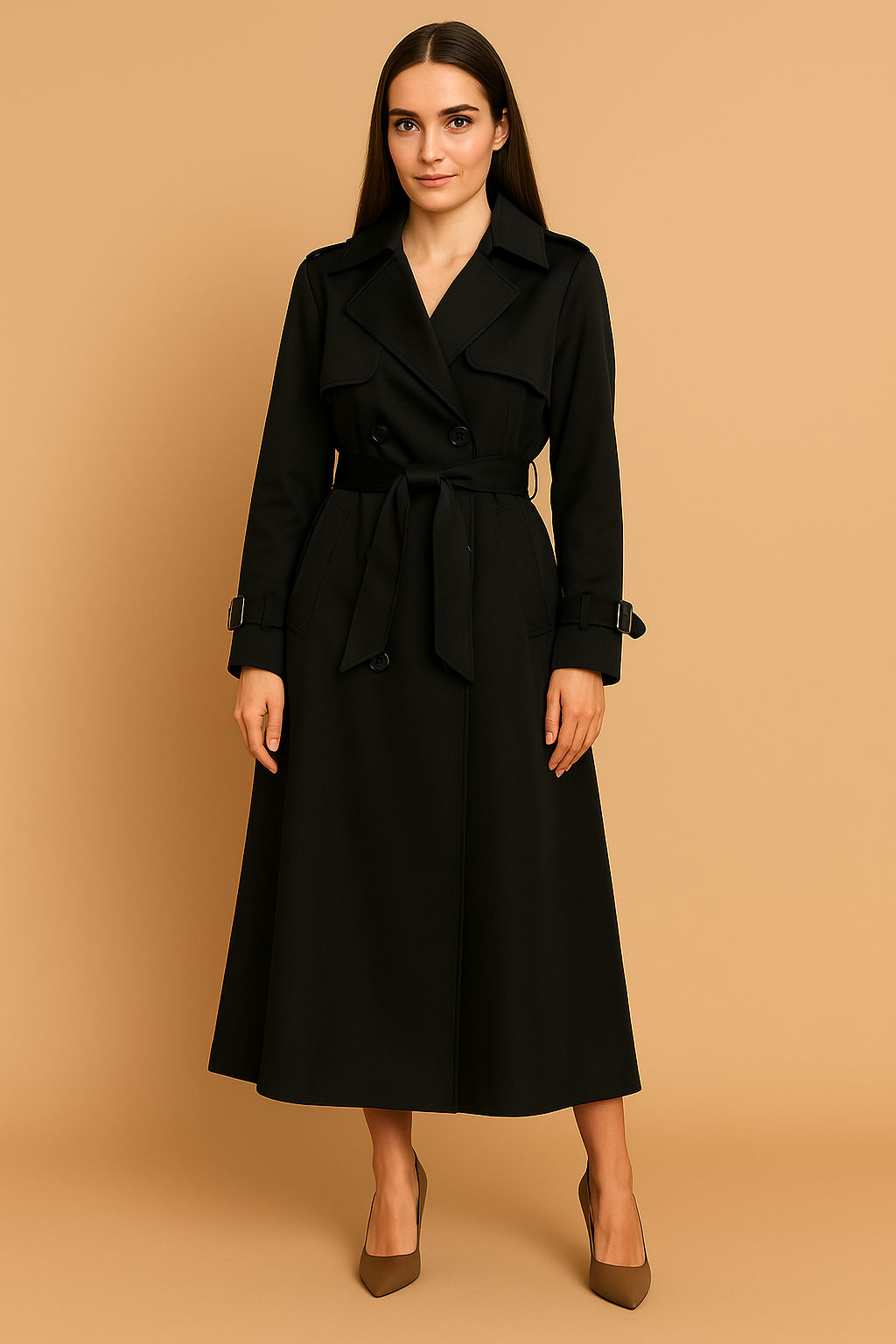 Leven™ | Stijlvolle lange trenchcoat