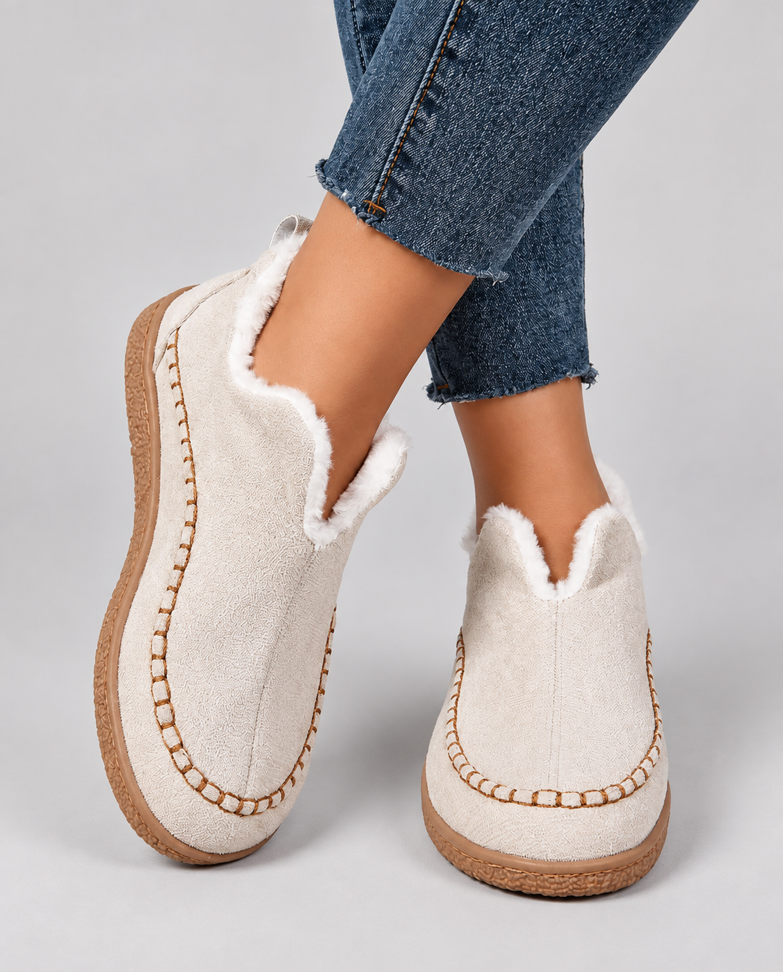 Juliette | Warme comfortabele antislip enkellaarsjes