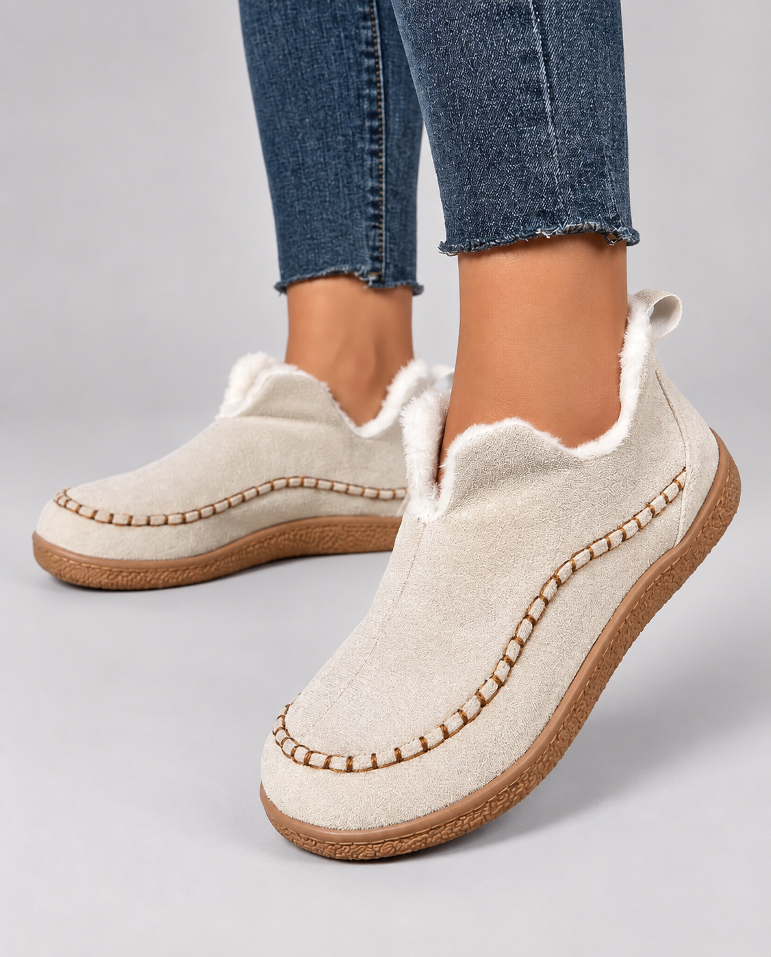 Juliette | Warme comfortabele antislip enkellaarsjes
