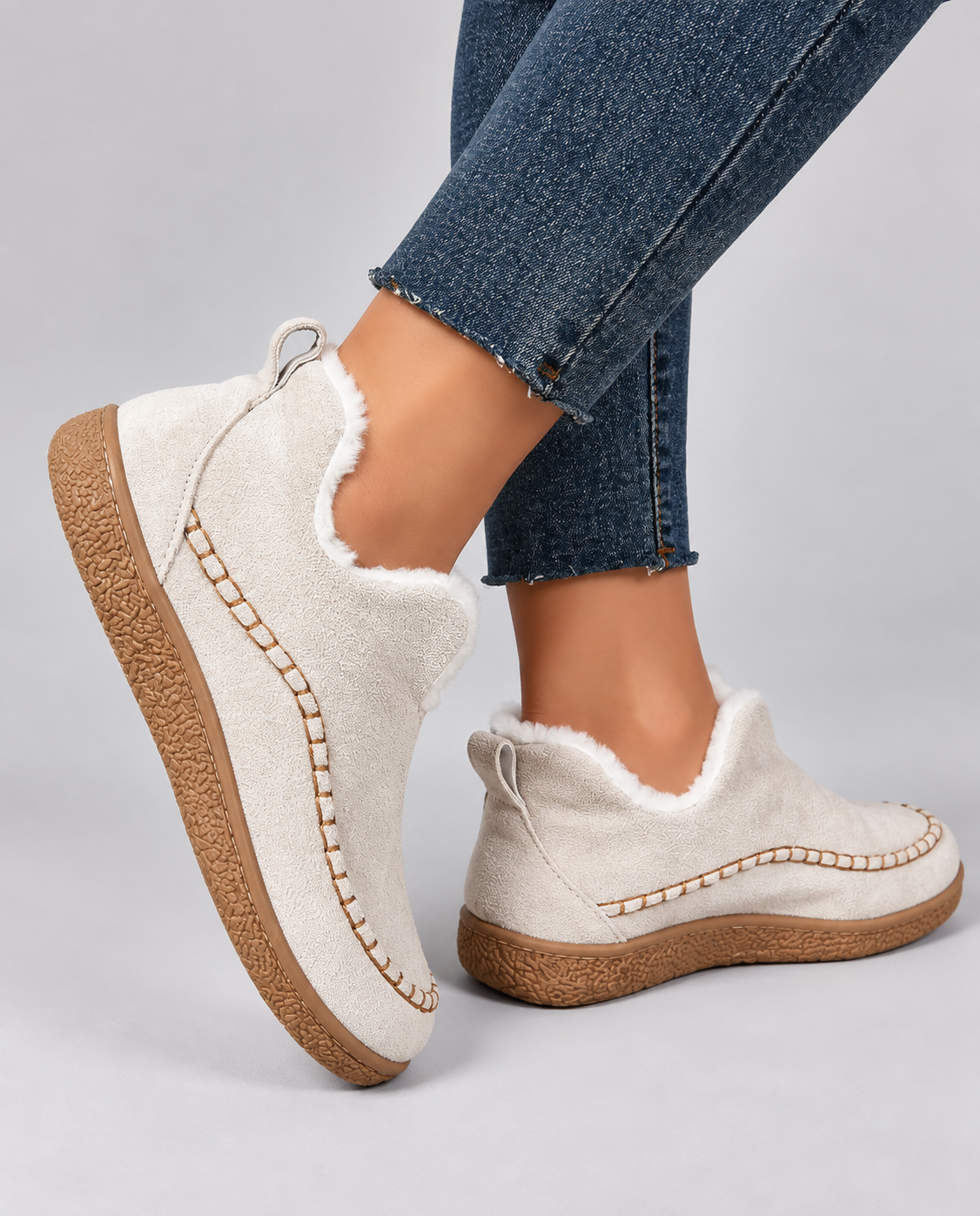Juliette | Warme comfortabele antislip enkellaarsjes