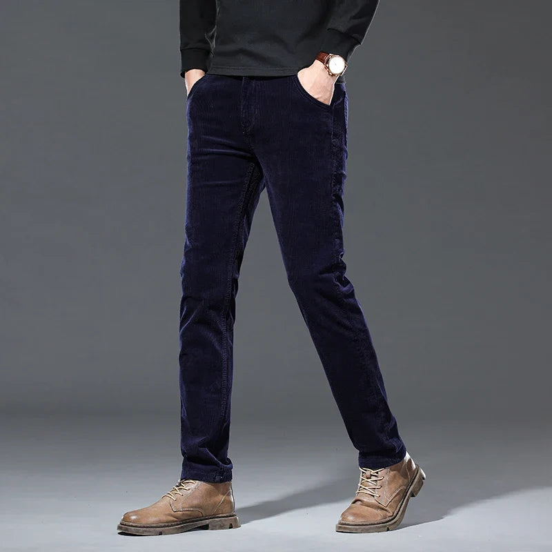 Teun | Ribcord broek met stretch