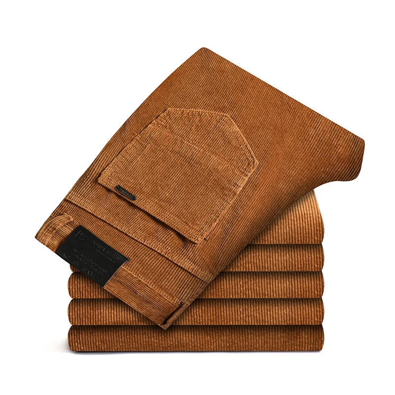Teun | Ribcord broek met stretch