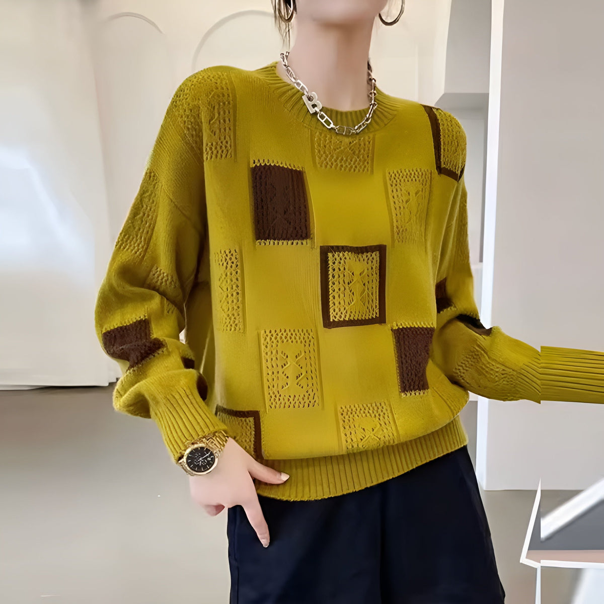 Naren™ | Moderne zachte patchwork trui