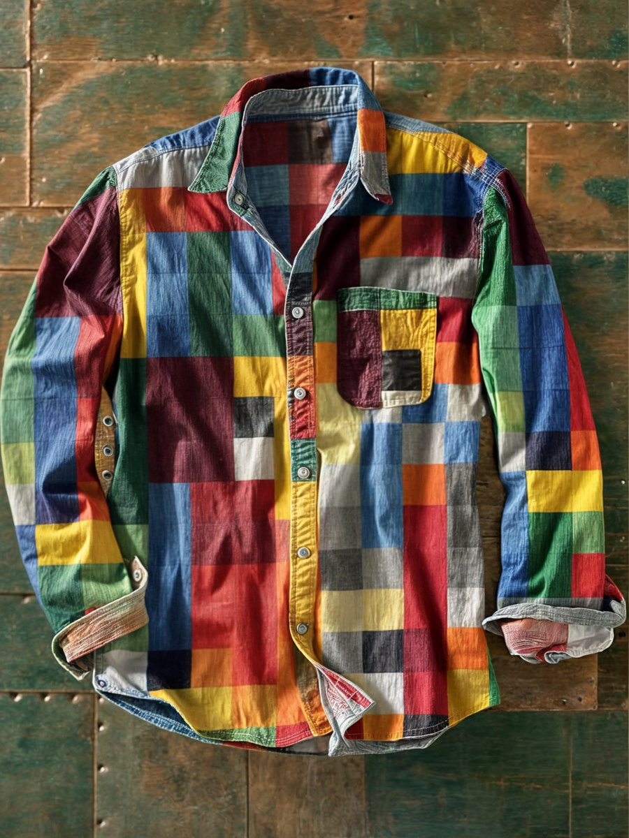 Eric | Patchwork overhemd