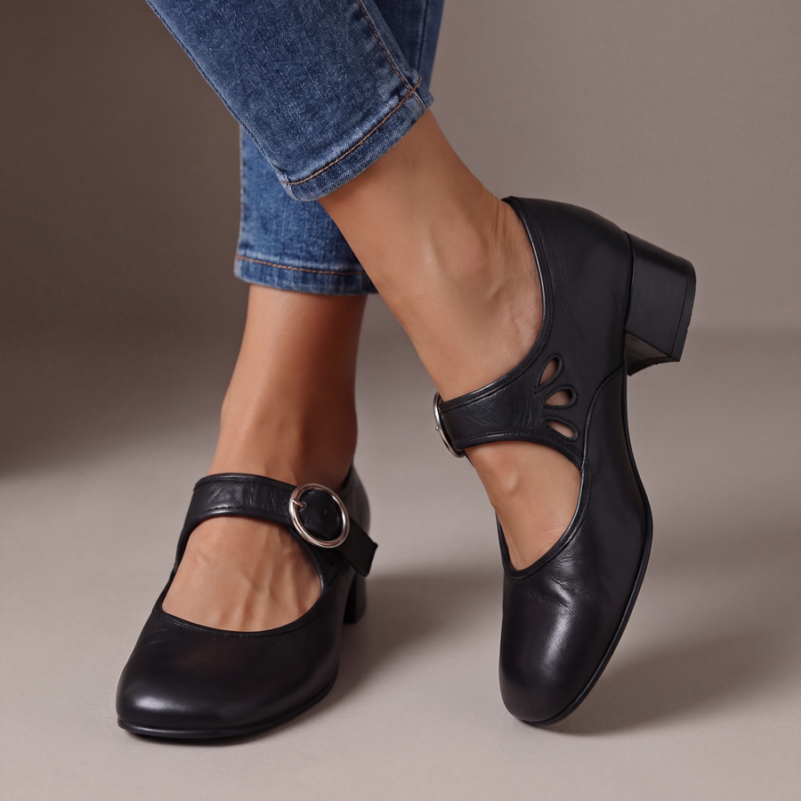 Josephine | Bandschoenen met lage blokhak