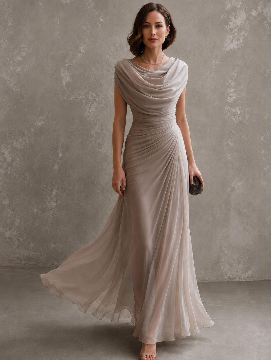 Jilliann | Gedrapeerde maxi-jurk