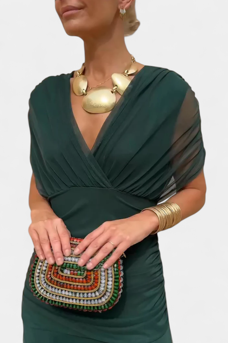 Camille | Drapé jurk met wikkelontwerp