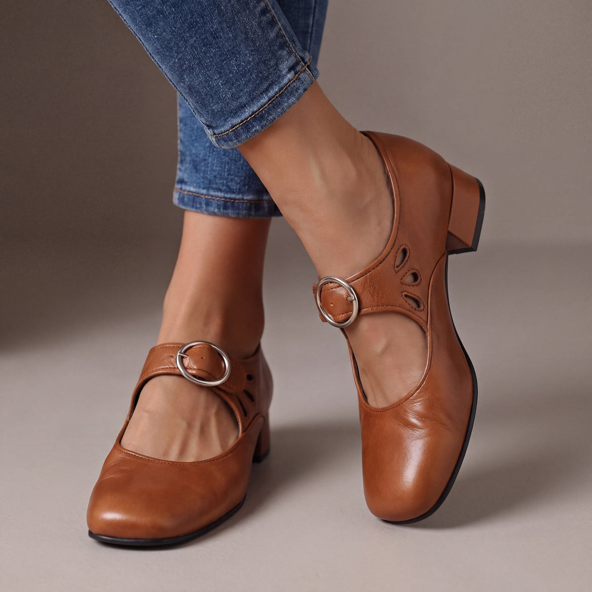Josephine | Bandschoenen met lage blokhak