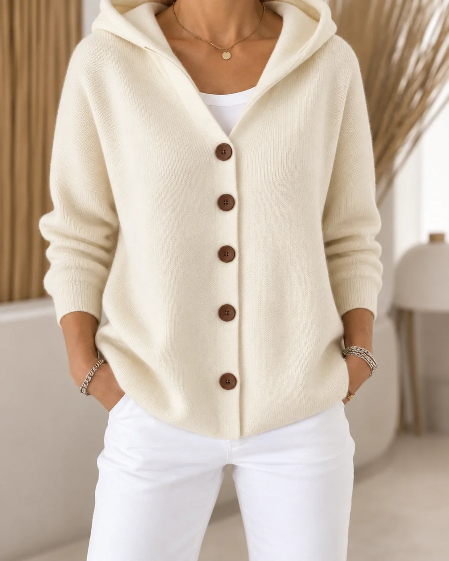 Teri | Licht vest met capuchon en knopen